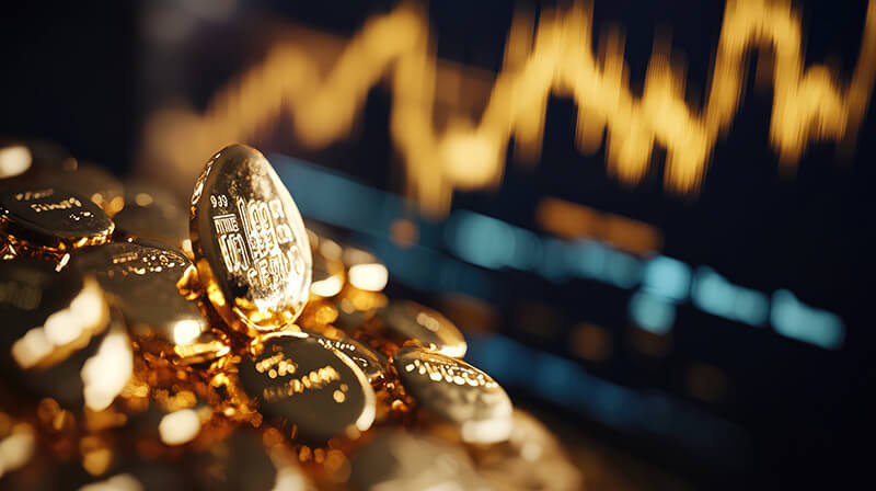 ambiente de negocios digital com foco em investimentos em ouro
